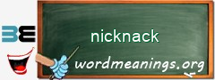 WordMeaning blackboard for nicknack